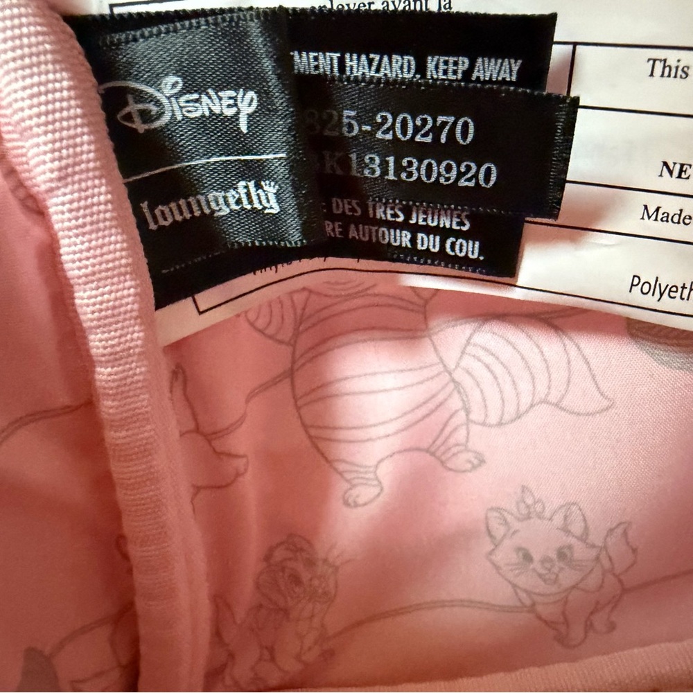 Loungefly Disney Cats Gray Pink Mini Backpack - Picture 16 of 16